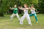 photo sur la pelouse pour le qigong